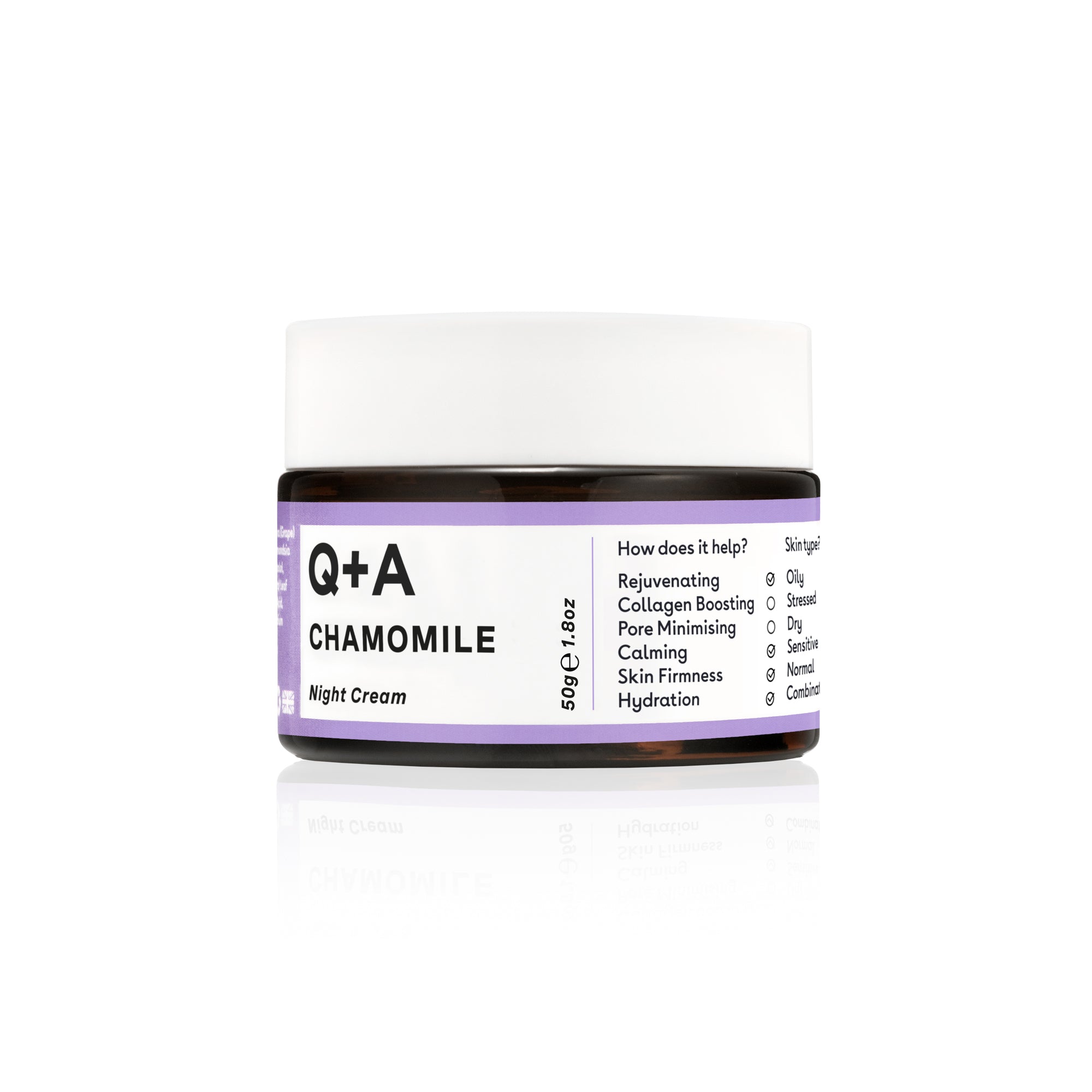 Q+A Chamomile Night Cream Jar